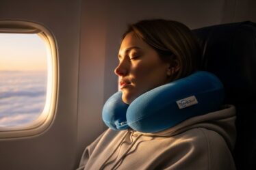 travel blue neck pillow