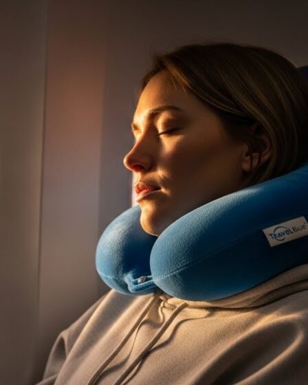 travel blue neck pillow