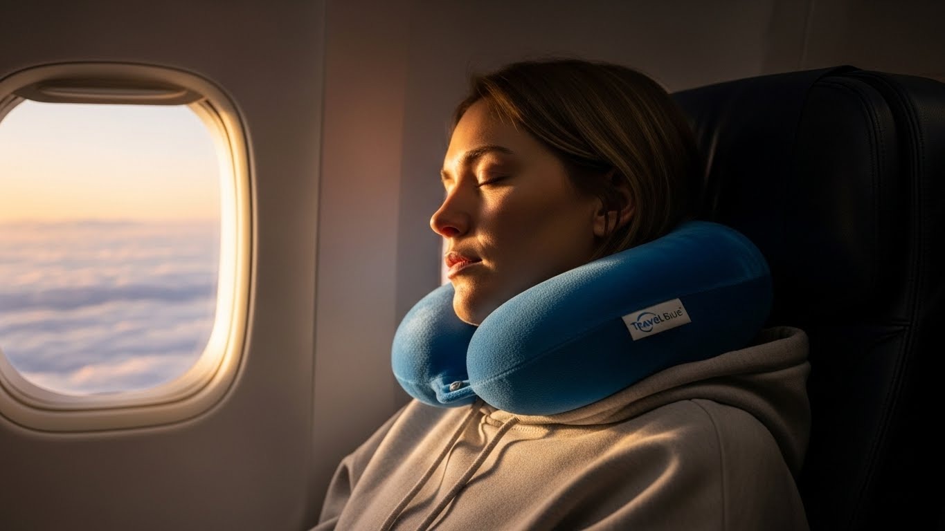 travel blue neck pillow